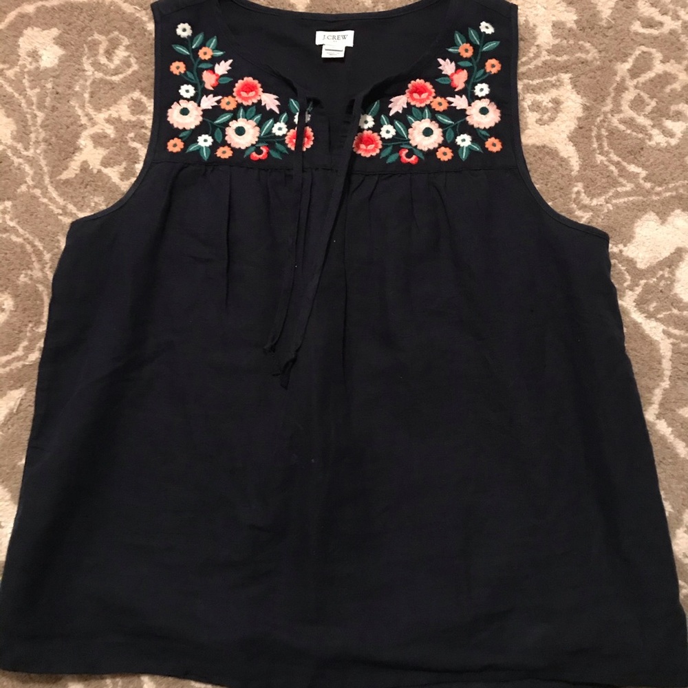 J Crew Linen Sleeveless Top